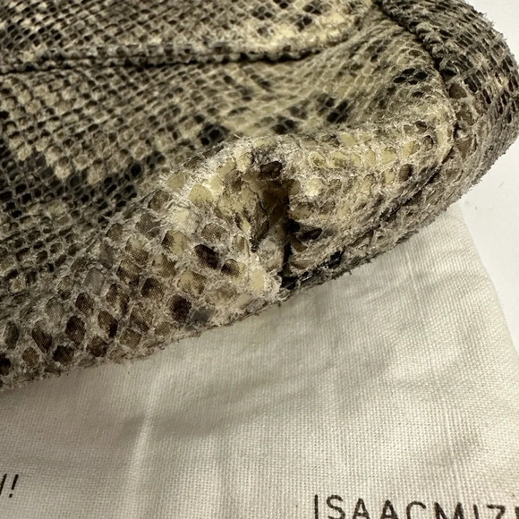 Isaac Mizrahi Live Bridgehampton Leather Bag Chain Strap Soft Snakeskin Print - Picture 10 of 13